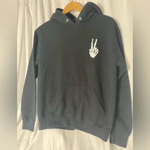 Peace sign, skeleton bone hoodie